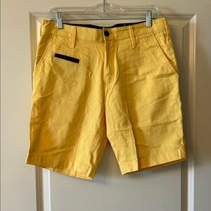 Roulette Yellow Men's Flat Front Shorts EUC